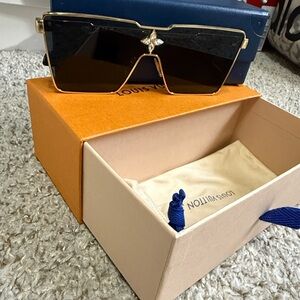 Authentic Louis Vuitton Black and Gold Star Detail Sunglasses